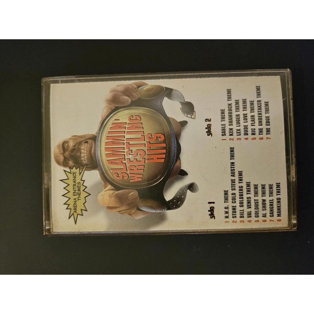WWF - Slammin' wrestling hits/ walk up songs- on cassette - RARE - near perfect